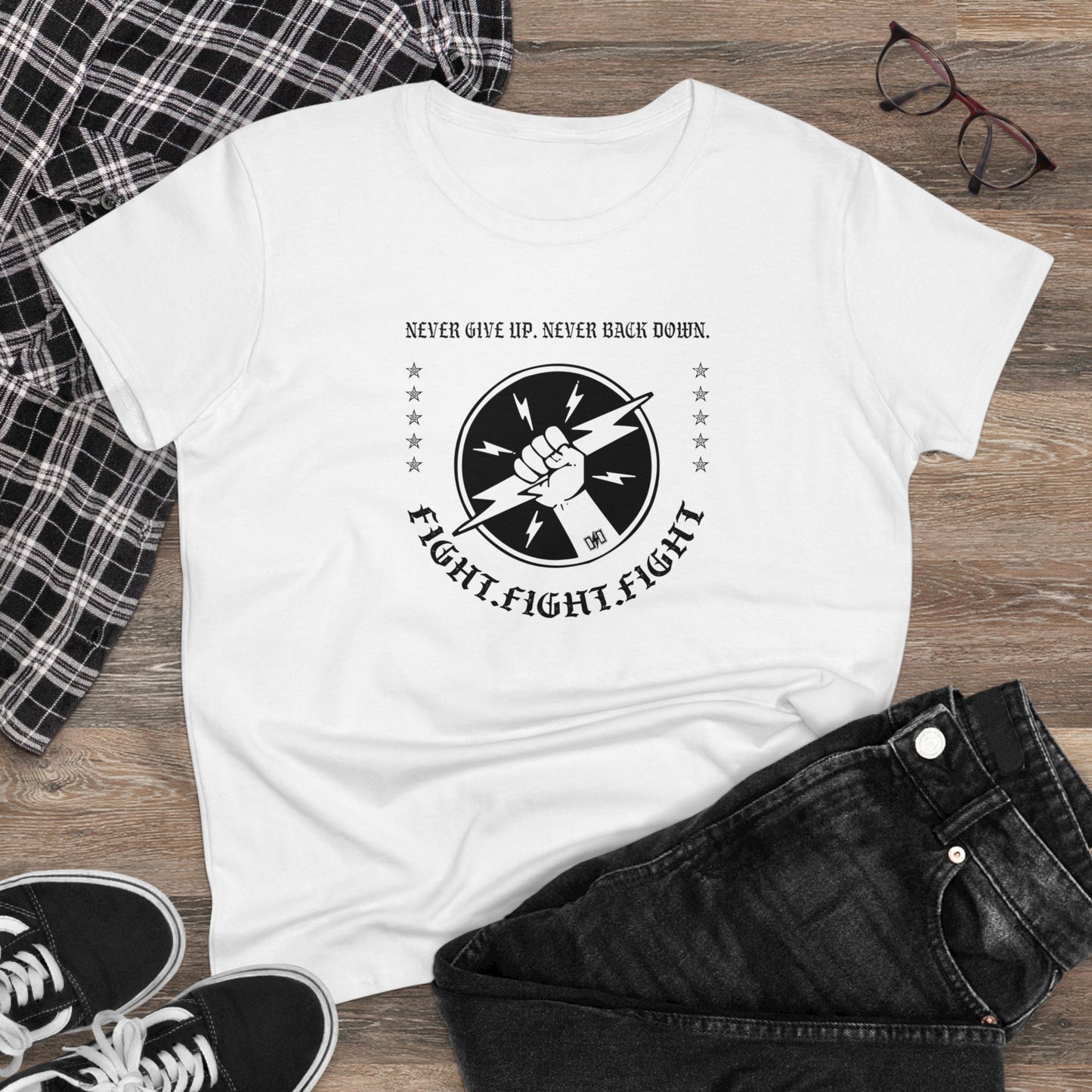 Women's Fight Fight Fight Tee - White