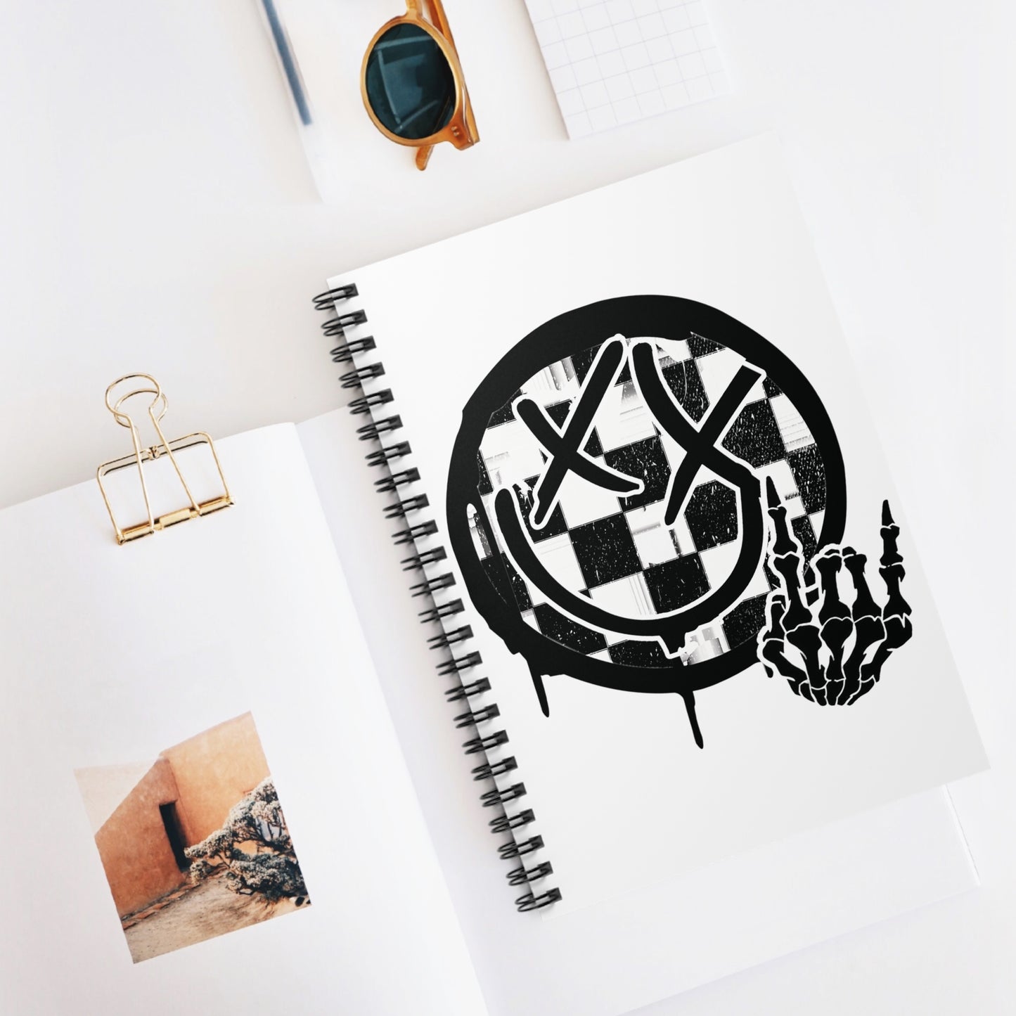 Checker Send It Smiley Notebook - Spiral Ruled Line