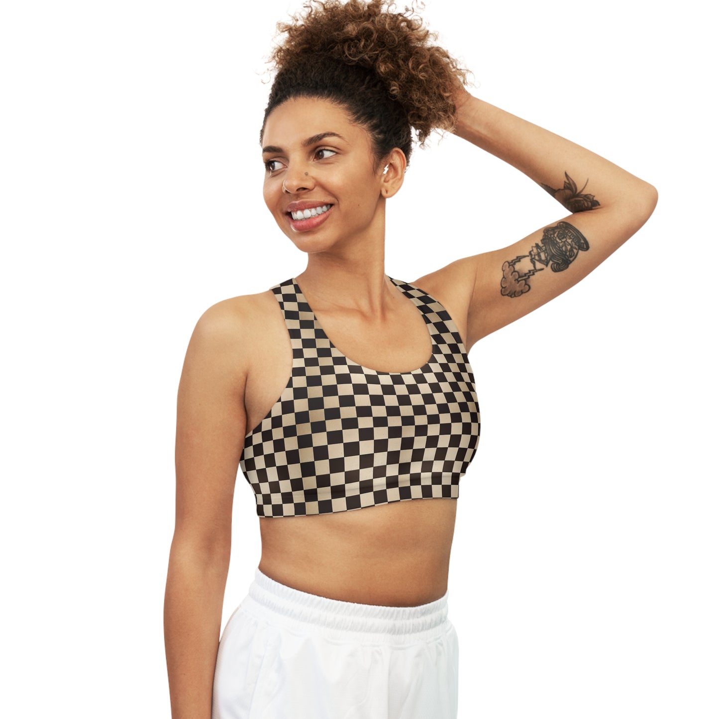 Checkered Grunge Sports Bra