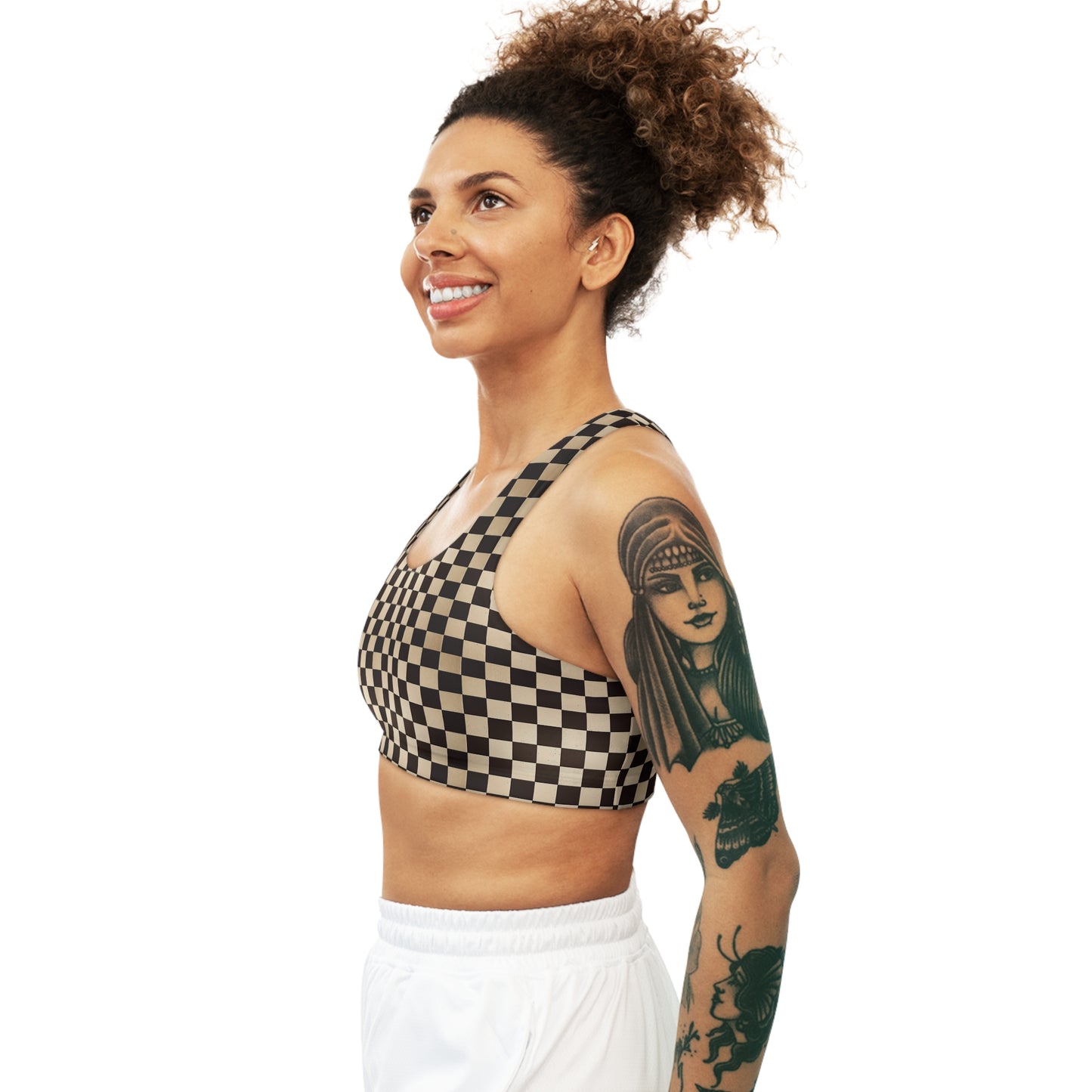 Checkered Grunge Sports Bra