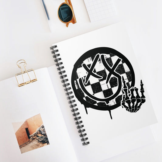 Checker Send It Smiley Notebook - Spiral Ruled Line