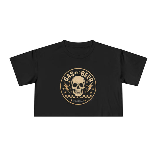 Women's Gas And Beer Crop Tee