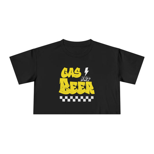 Women's Gas And Beer Crop Tee
