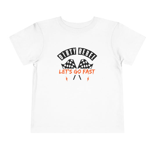 Toddler Let's Go Fast Tee - White