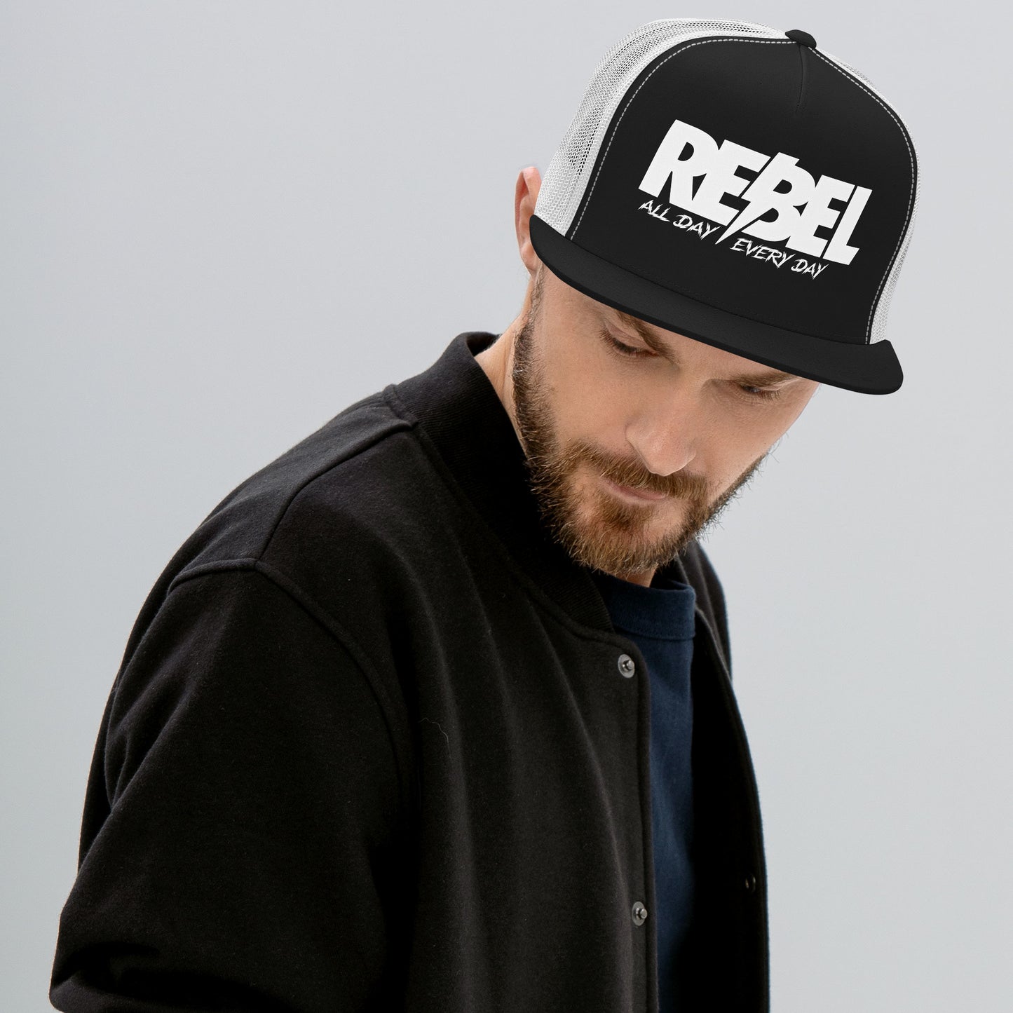 Rebel All Day Every Day Trucker Cap - Black