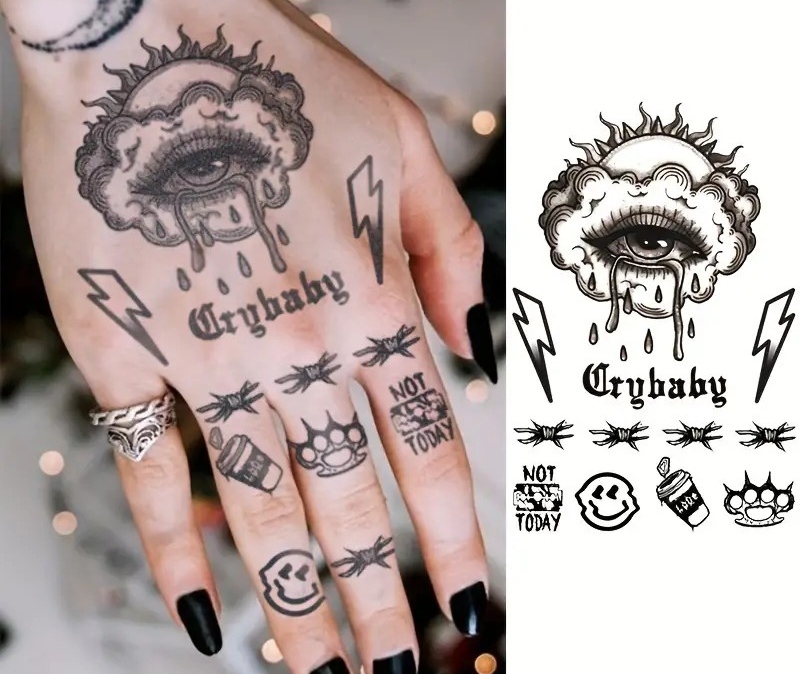 Semi-Permanent Herbal Temporary Cry Baby Tattoo Set