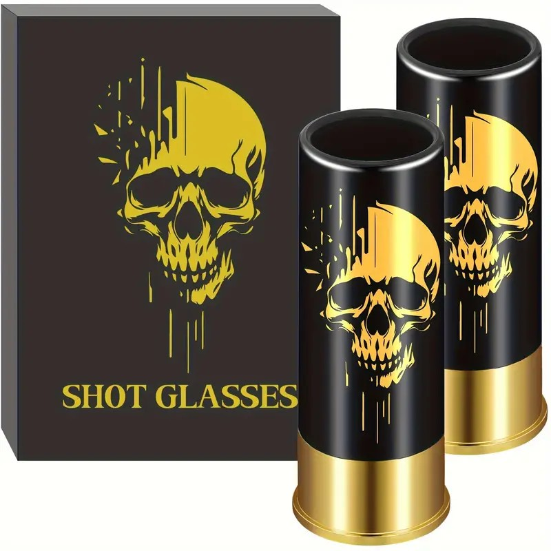 12 Ga. Shotgun Shell Skull Shot Glasses