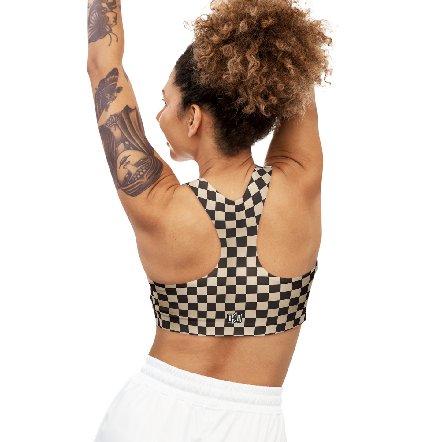 Checkered Grunge Sports Bra