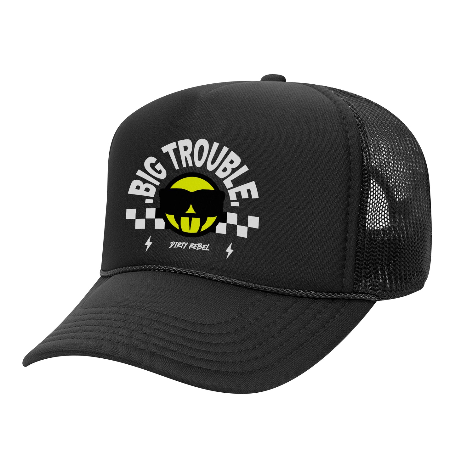 Big Trouble Trucker Hat - Black