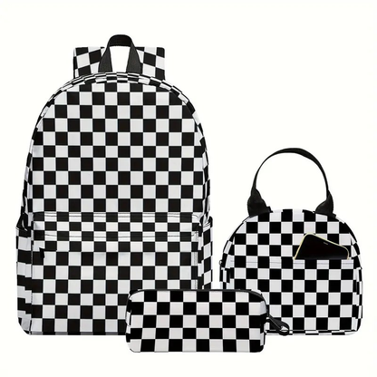 Checker Backpack, Lunch Bag & Pencil Bag