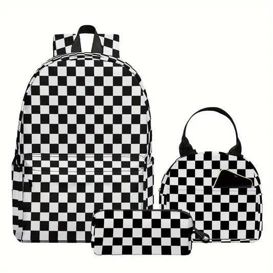 Checker Backpack, Lunch Bag & Pencil Bag