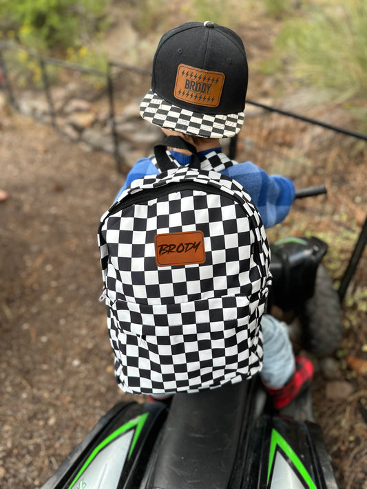 Personalized Checker Backpack