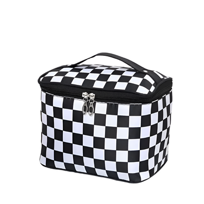 Checker Cosmetics Makeup Bag