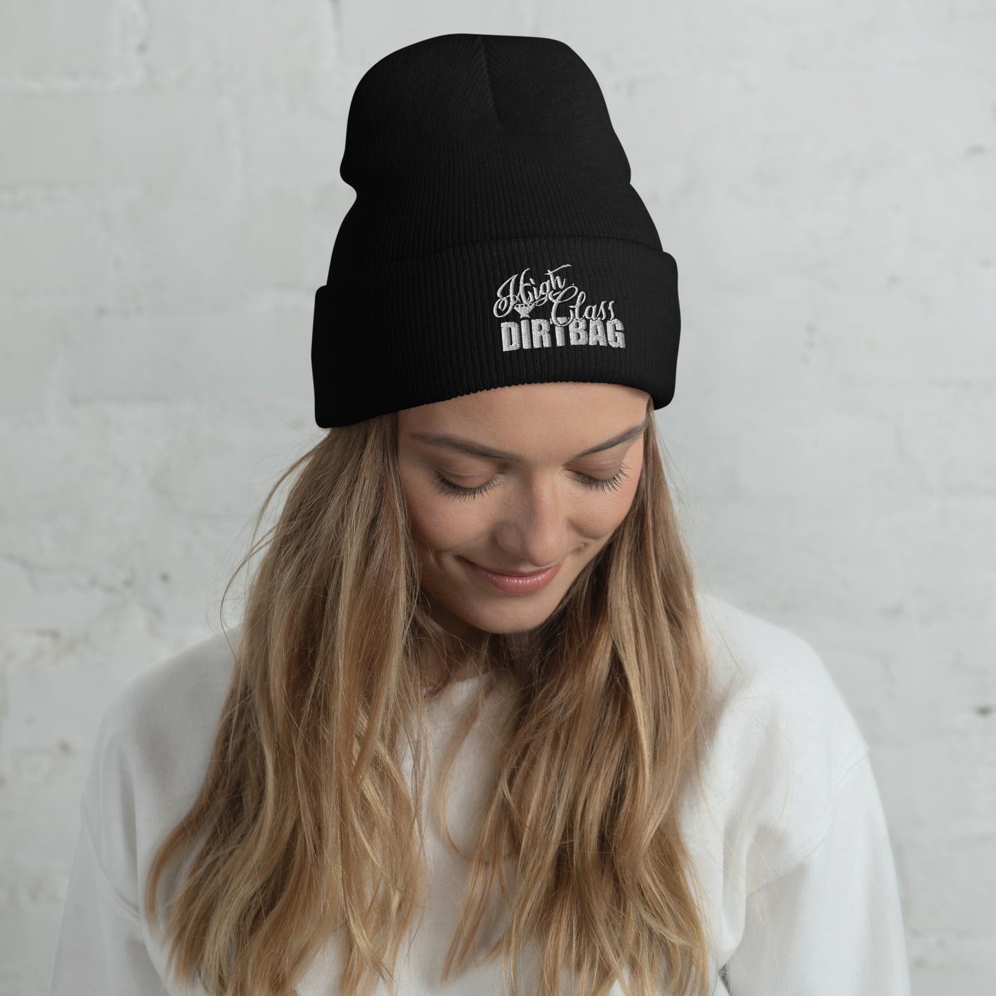 High Class Dirtbag Cuffed Beanie - Black