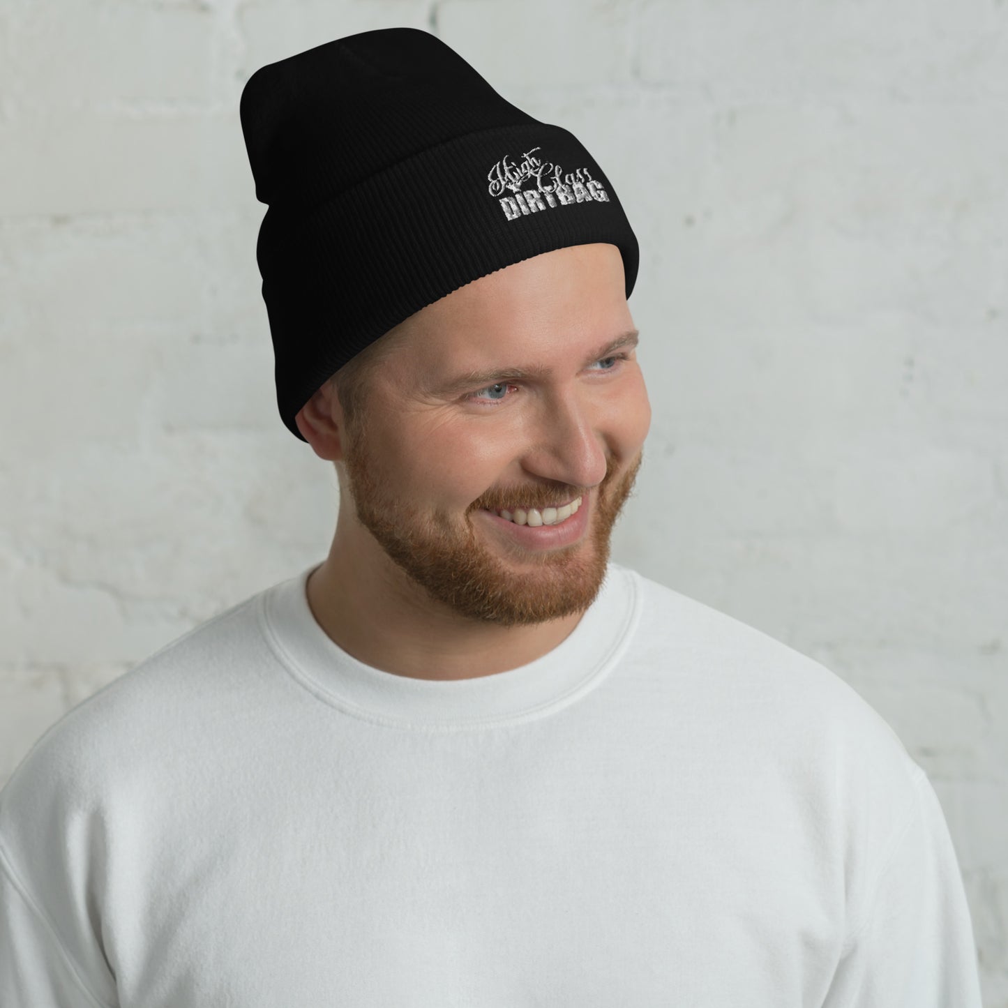 High Class Dirtbag Cuffed Beanie - Black