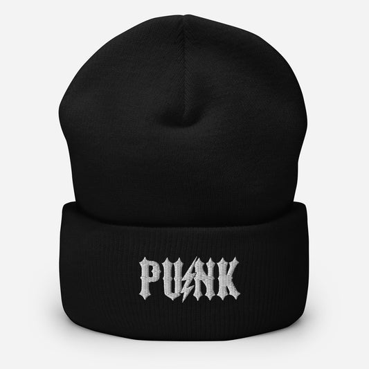 PUNK Cuffed Beanie - Black