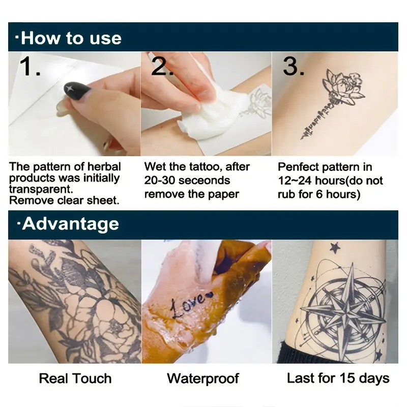 Semi-Permanent Herbal Temporary Cry Baby Tattoo Set