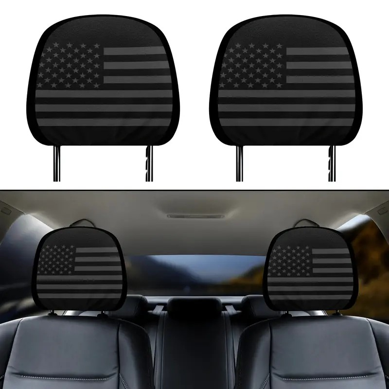 Set of 2 Jeep American Flag Headrest Covers