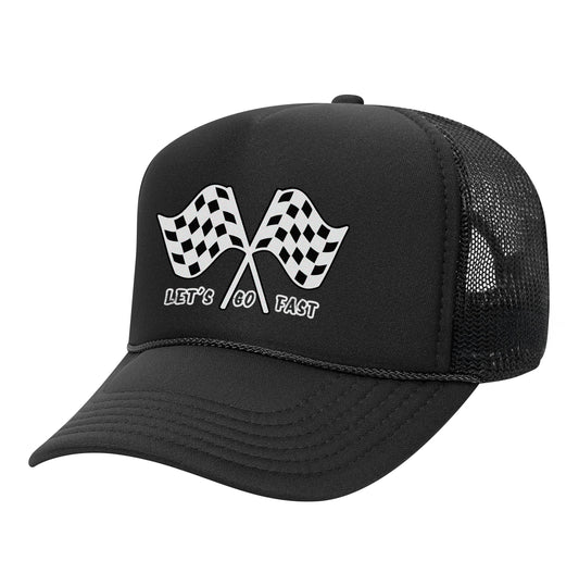 Let's Go Fast Trucker Hat - Black