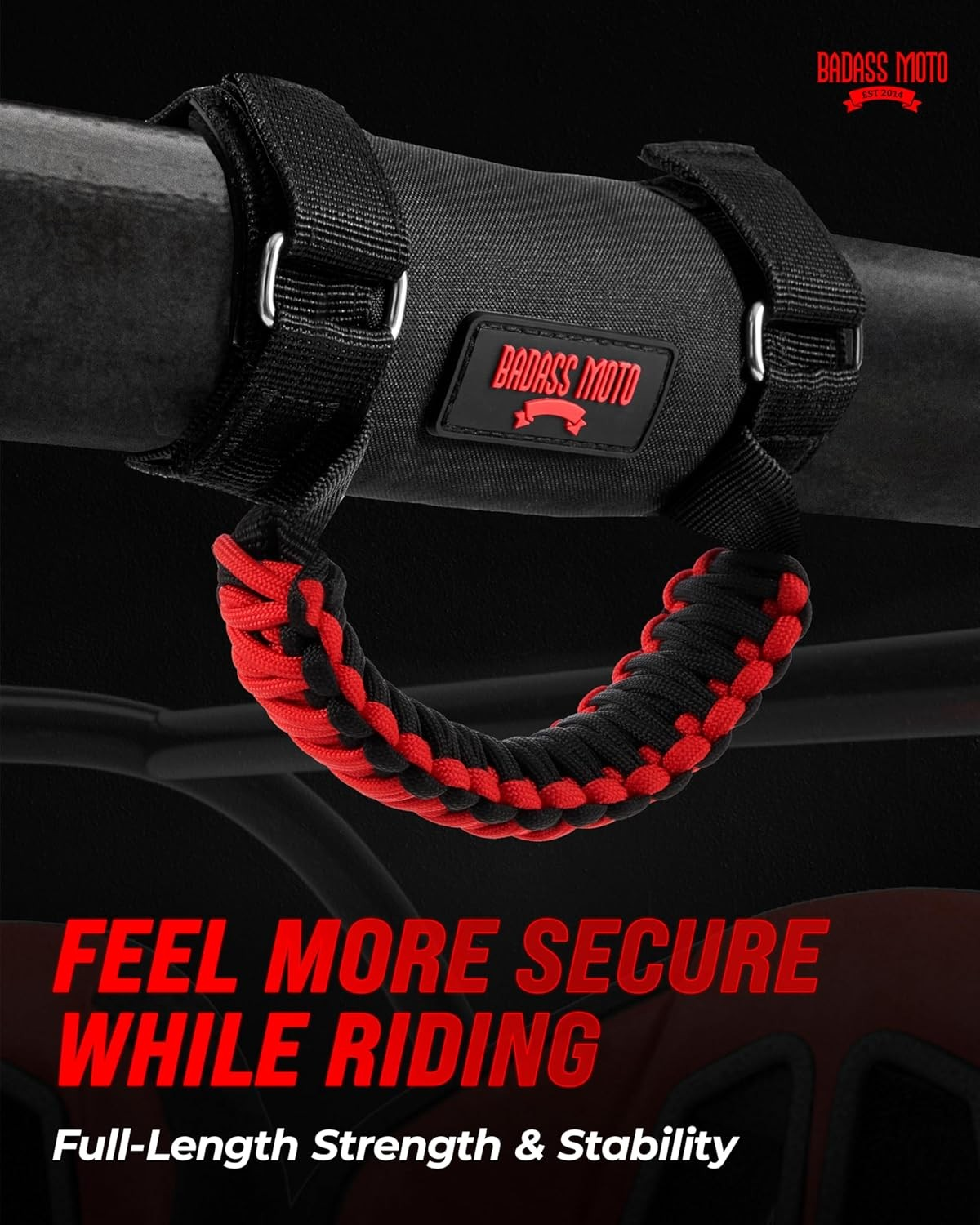 2 Pack - BADASS MOTO SxS UTV Grab Handles - Red