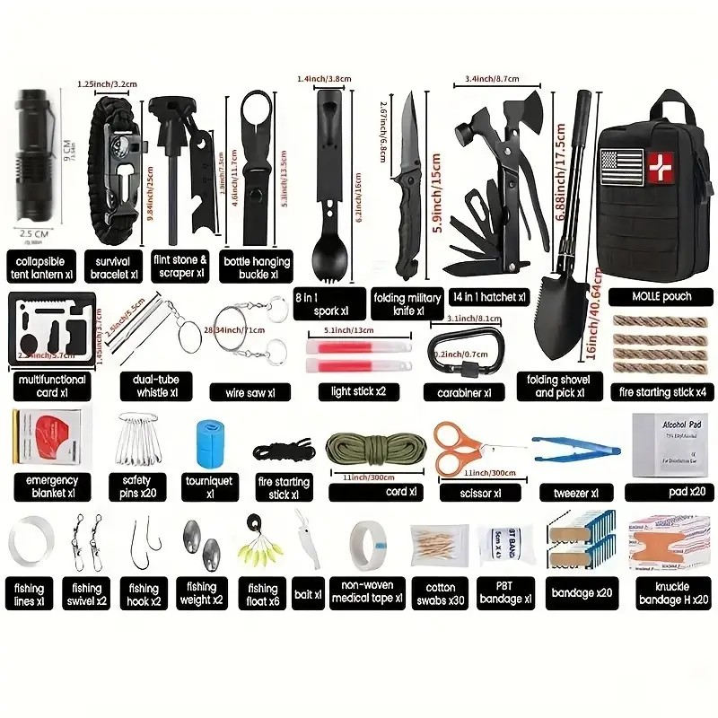 First Aid Offroad Survival Kit - Black