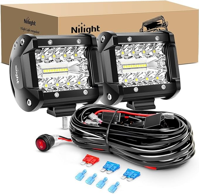 2 Pack LED Flood Spot Light Bar 60W