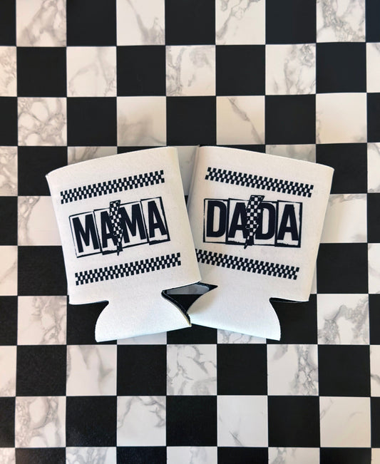 Checker Mama & Dada Koozies - Set of 2